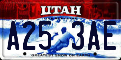 UT license plate A253AE