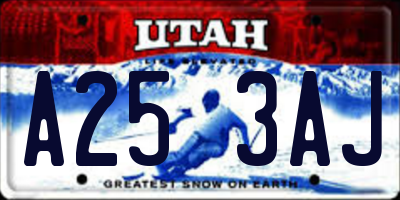 UT license plate A253AJ