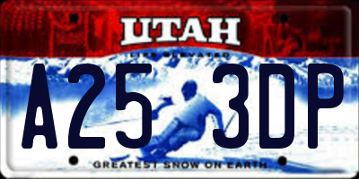 UT license plate A253DP