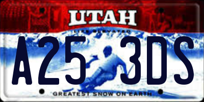 UT license plate A253DS