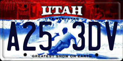 UT license plate A253DV