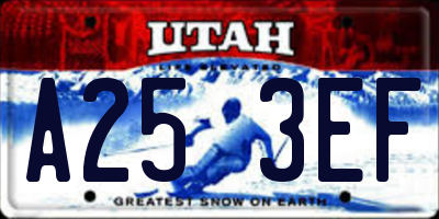 UT license plate A253EF