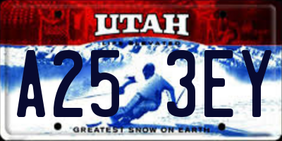 UT license plate A253EY