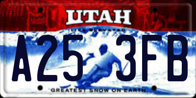 UT license plate A253FB