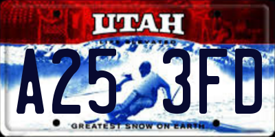 UT license plate A253FD