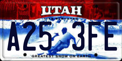 UT license plate A253FE