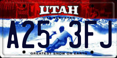 UT license plate A253FJ