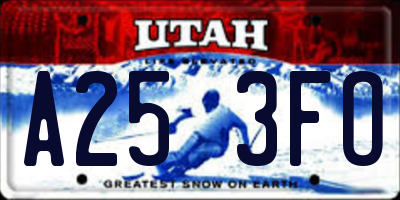 UT license plate A253FO