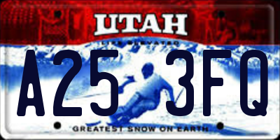 UT license plate A253FQ