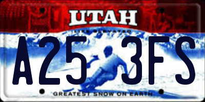 UT license plate A253FS
