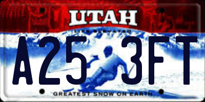 UT license plate A253FT