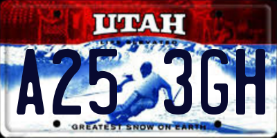 UT license plate A253GH