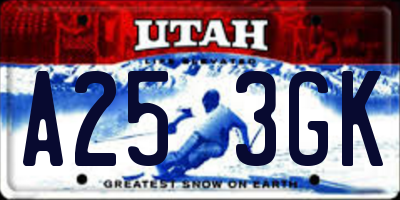 UT license plate A253GK