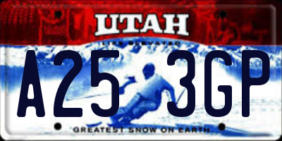 UT license plate A253GP