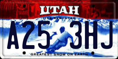 UT license plate A253HJ