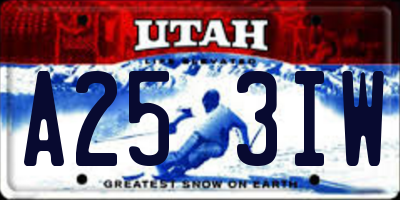 UT license plate A253IW