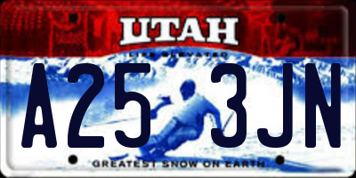 UT license plate A253JN