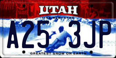 UT license plate A253JP