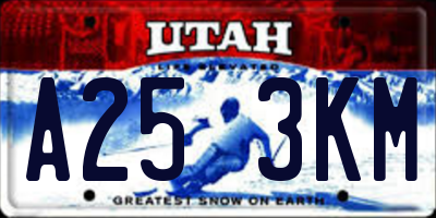 UT license plate A253KM