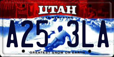 UT license plate A253LA