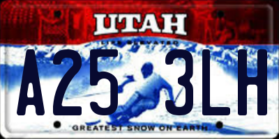 UT license plate A253LH