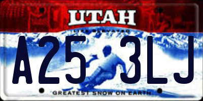 UT license plate A253LJ