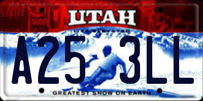 UT license plate A253LL