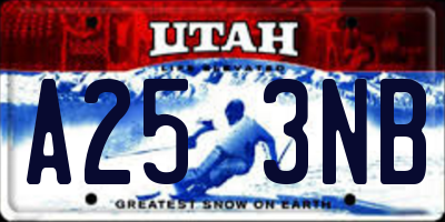 UT license plate A253NB