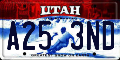 UT license plate A253ND