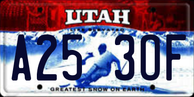 UT license plate A253OF