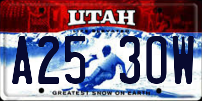 UT license plate A253OW