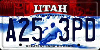 UT license plate A253PD