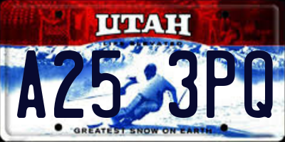 UT license plate A253PQ