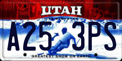 UT license plate A253PS