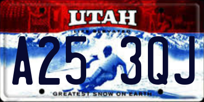 UT license plate A253QJ