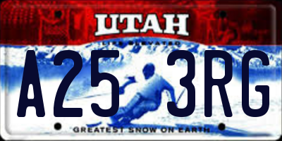UT license plate A253RG