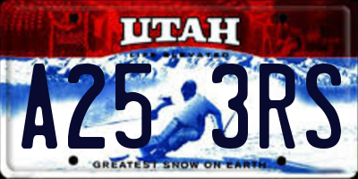 UT license plate A253RS