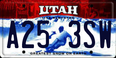 UT license plate A253SW