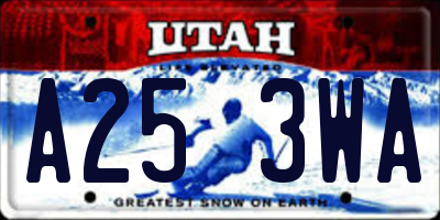 UT license plate A253WA