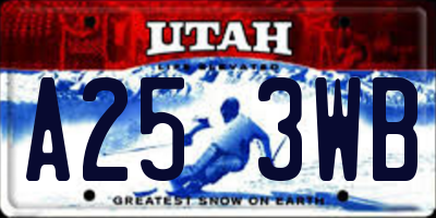 UT license plate A253WB