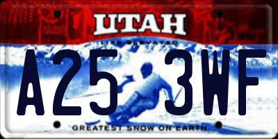 UT license plate A253WF