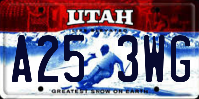 UT license plate A253WG