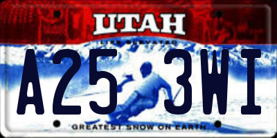 UT license plate A253WI