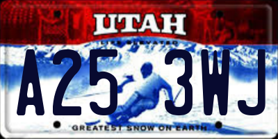 UT license plate A253WJ