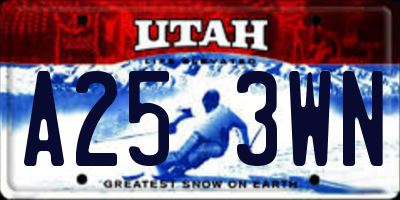 UT license plate A253WN