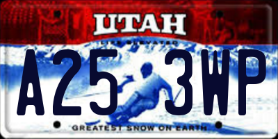 UT license plate A253WP