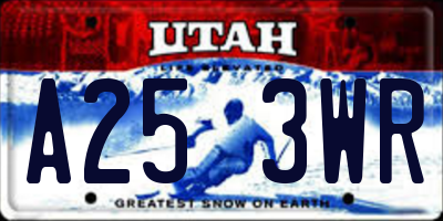 UT license plate A253WR