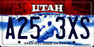 UT license plate A253XS