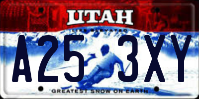 UT license plate A253XY