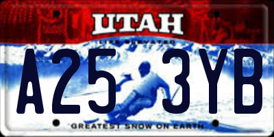 UT license plate A253YB